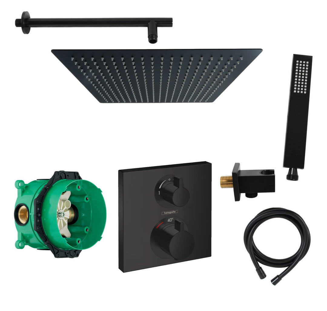 vanvilla Duschsystem mit Unterputz Duscharmatur von Hansgrohe und vanvilla Regendusche mit Armatur,