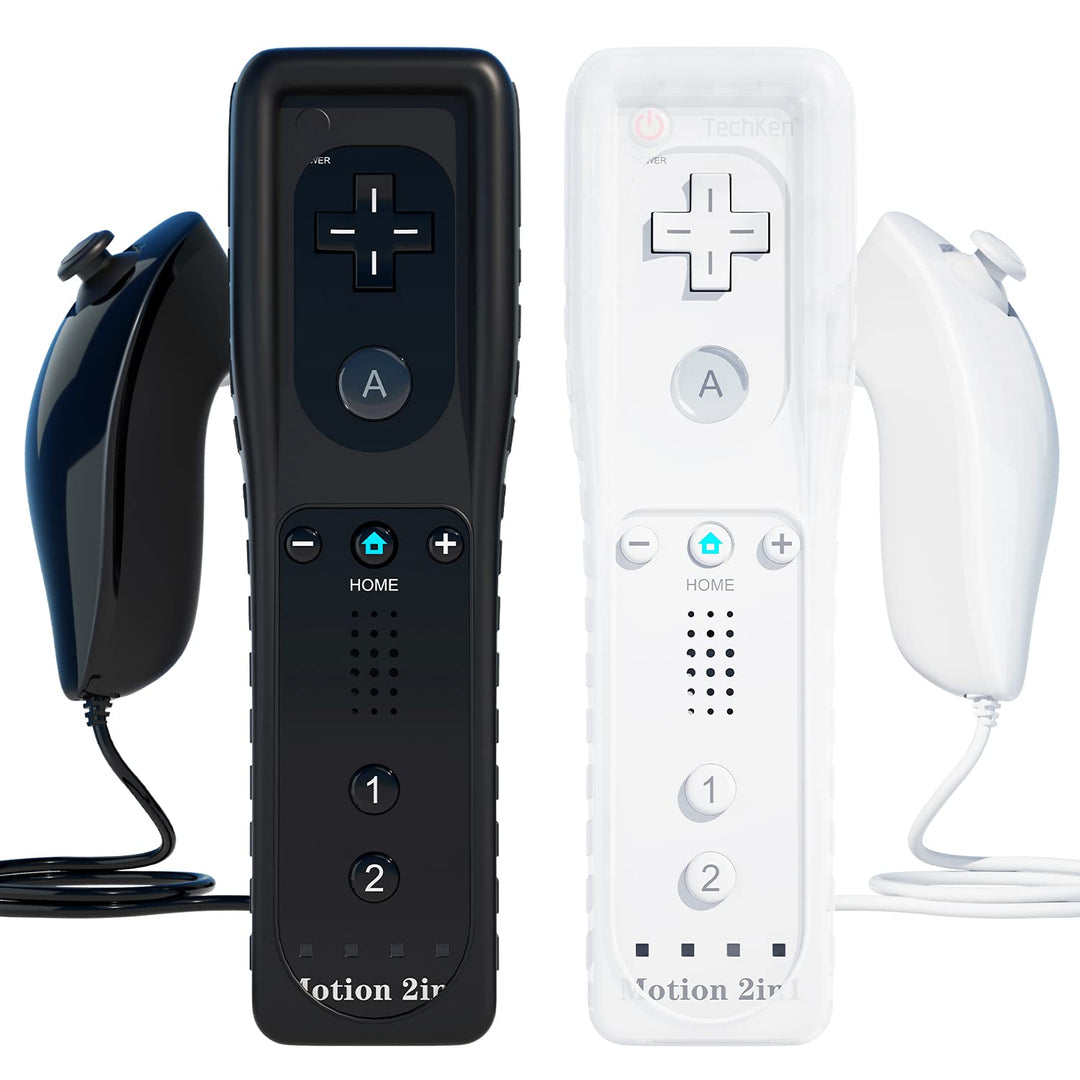 TechKen Controller für Wii mit Motion Plus und Wii Nunchuck Controller Wii Fernbedienung Nunchuk Kon