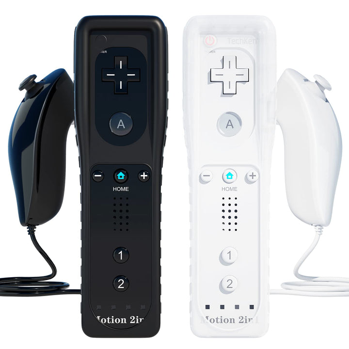 TechKen Controller für Wii mit Motion Plus und Wii Nunchuck Controller Wii Fernbedienung Nunchuk Kon