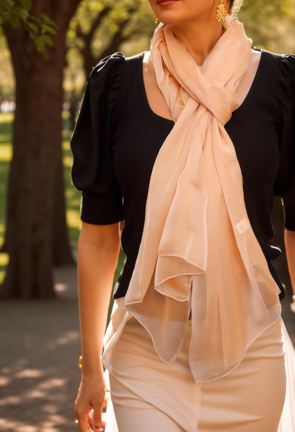 Damen Unifarbe Seidentaft 100% Chiffon Seide festlich Stola Schultertuch Schal für Abendkleider 200