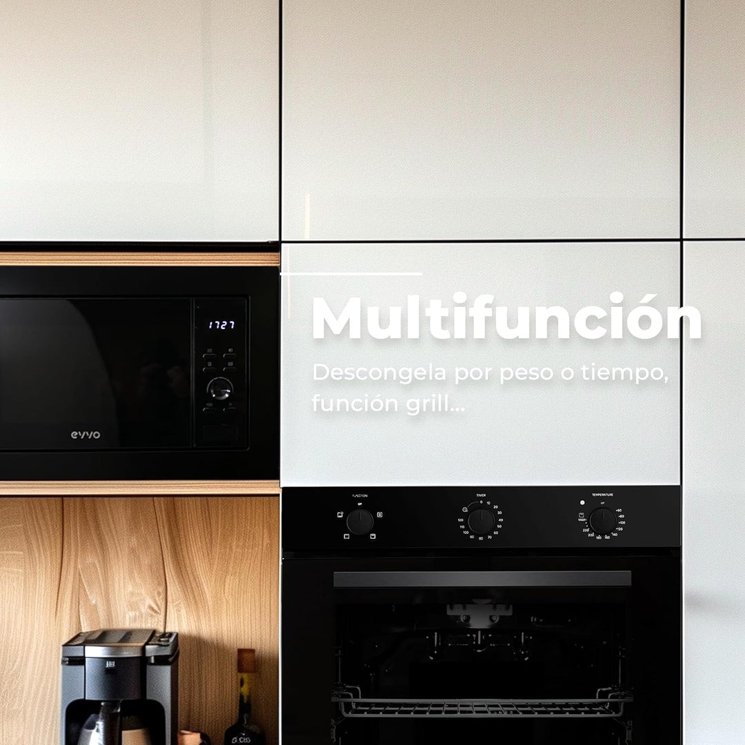 EVVO Mi35 Mikrowellen, integrierbar, Schwarz Schwarz 25 Litros, Schwarz 25 Litros