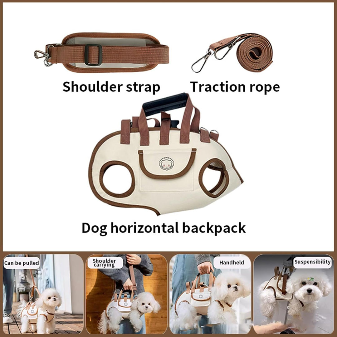 Hund Rucksack | Hunderucksack mit Einer Snacktasche,Tragbarer Haustiertragebeutel Verstellbarer Ausf