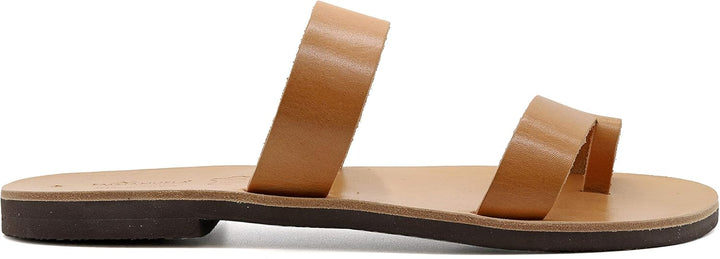 Emmanuela Griechische handgefertigte Ledersandalen, hochwertige Slide Sandalen, Sommerschuhe für Her