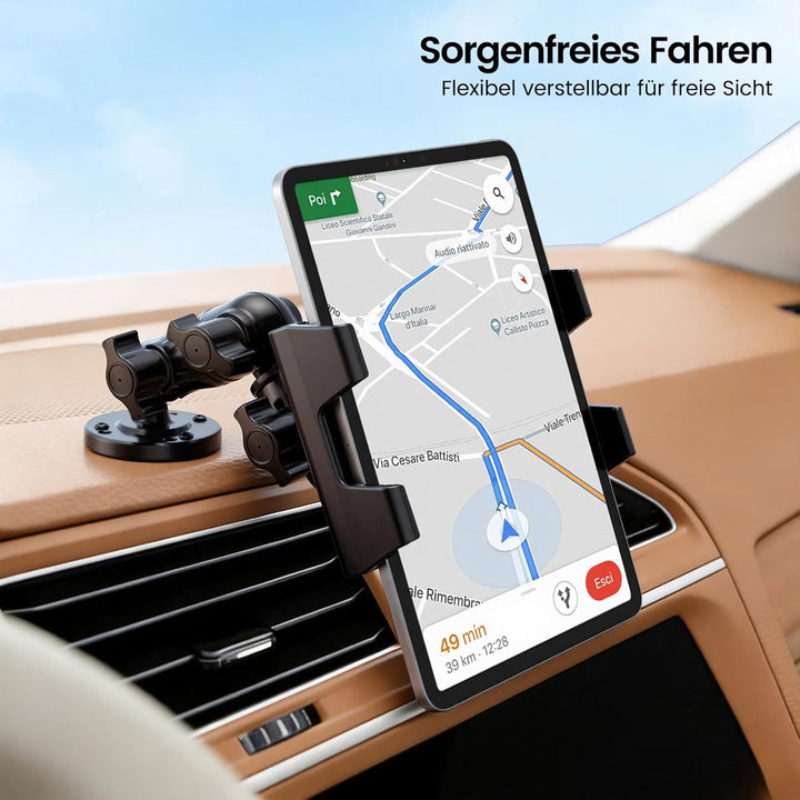 OHLPRO Tablet Halterung Auto, Tablethalterungen LKW 360° Drehung Verstellbarer Verbund Arm Bohrbasis