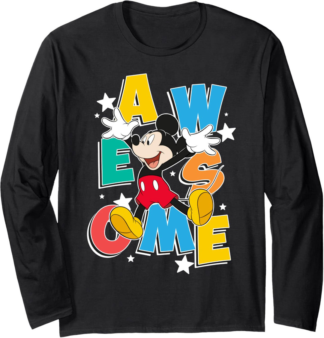 Disney Mickey And Friends Mickey Awesome Jump Portrait Langarmshirt