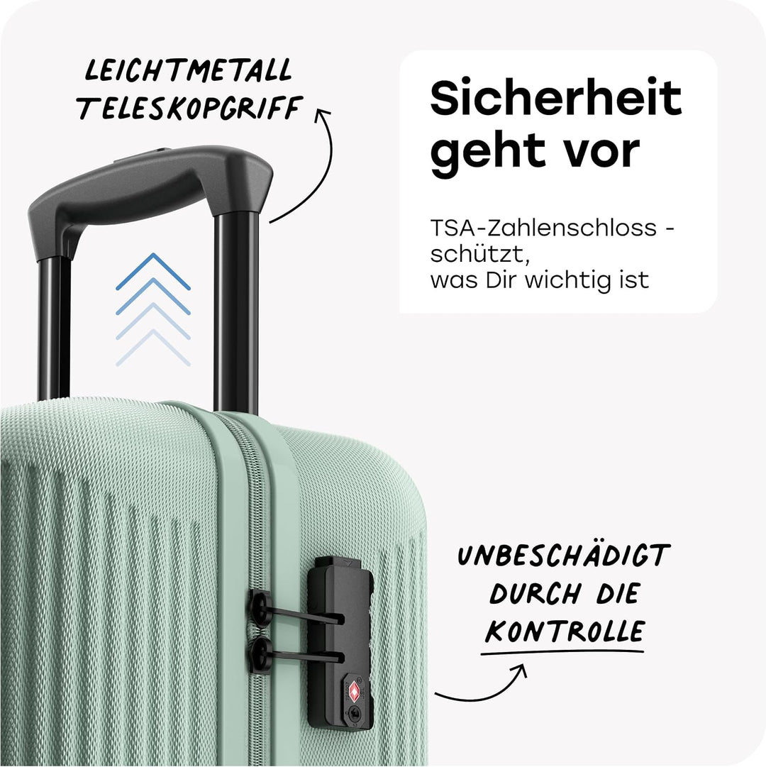 travelite 4-Rad Hartschalenkoffer mittelgross 65 Liter, Gepäck Serie BALI: ABS Hartschalen Trolley m