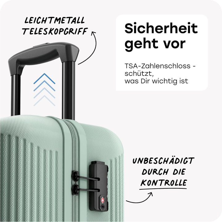 travelite 4-Rad Hartschalenkoffer mittelgross 65 Liter, Gepäck Serie BALI: ABS Hartschalen Trolley m