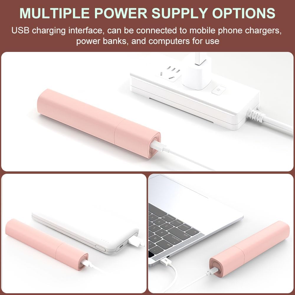 Bewegen USB Klein Haarglätter Rose, Tragbares Mini Glätteisen, Dual Use Reise Glätteisen Locken und