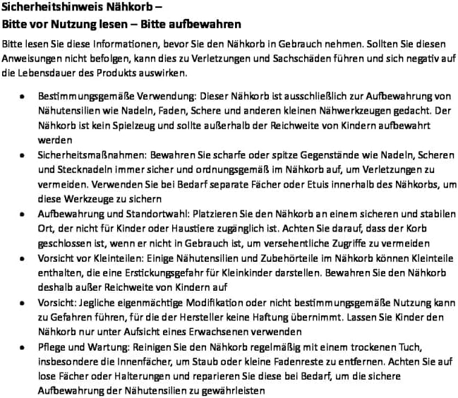 Nähkästchen inklusive Nähset, Nähkorb mit Inhalt, Handarbeitskorb, schwarz-weiss