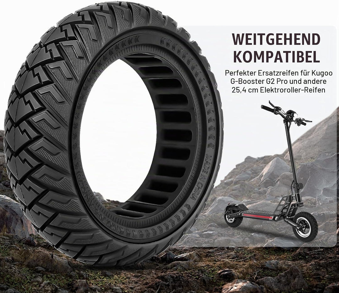 SYACHI 10x2,70-6,5 Offroad-Vollreifen für Elektroroller, Schlauchloser Offroad-Reifen, 10 Zoll Schla