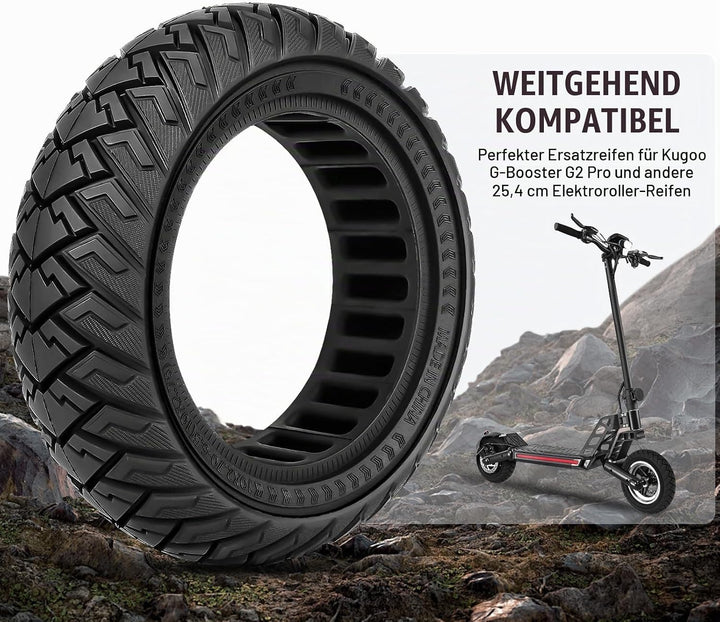 SYACHI 10x2,70-6,5 Offroad-Vollreifen für Elektroroller, Schlauchloser Offroad-Reifen, 10 Zoll Schla