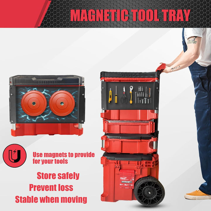 Klapptisch passend für Milwaukee Packout Werkzeugkasten, leistungsstarke magnetische Werkzeugablage