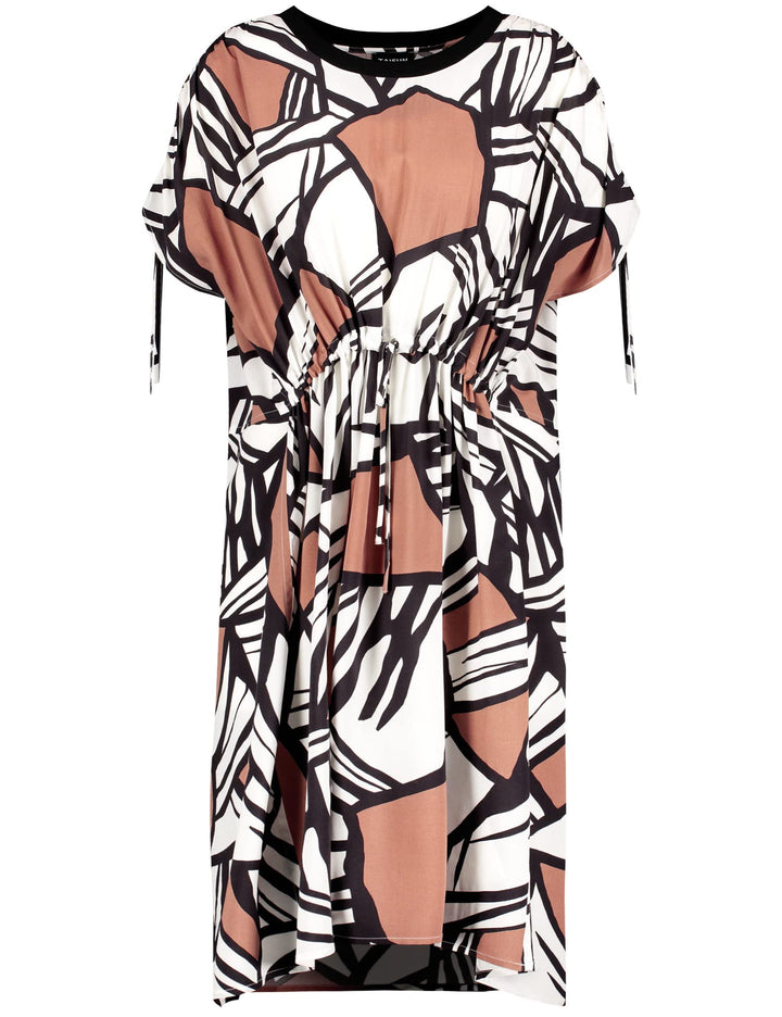 Taifun Damen Gewebe Kleid 42 Offwhite Gemustert, 42 Offwhite Gemustert