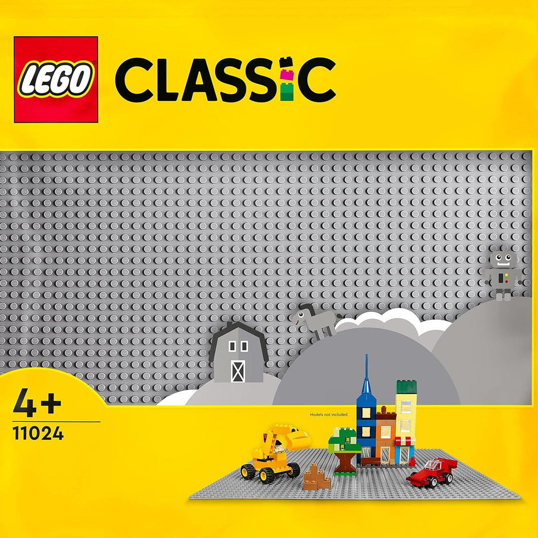 LEGO 11024 Classic Graue Bauplatte, quadratische Grundplatte mit 48x48 Noppen & 11023 Classic Grüne