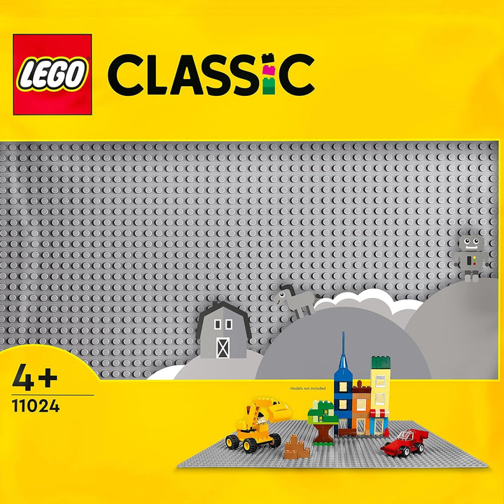 LEGO Classic Kreative Fahrzeuge, Bausteine-Set für Bunte Modellautos inkl. LKW &amp; Classic Graue Baupl
