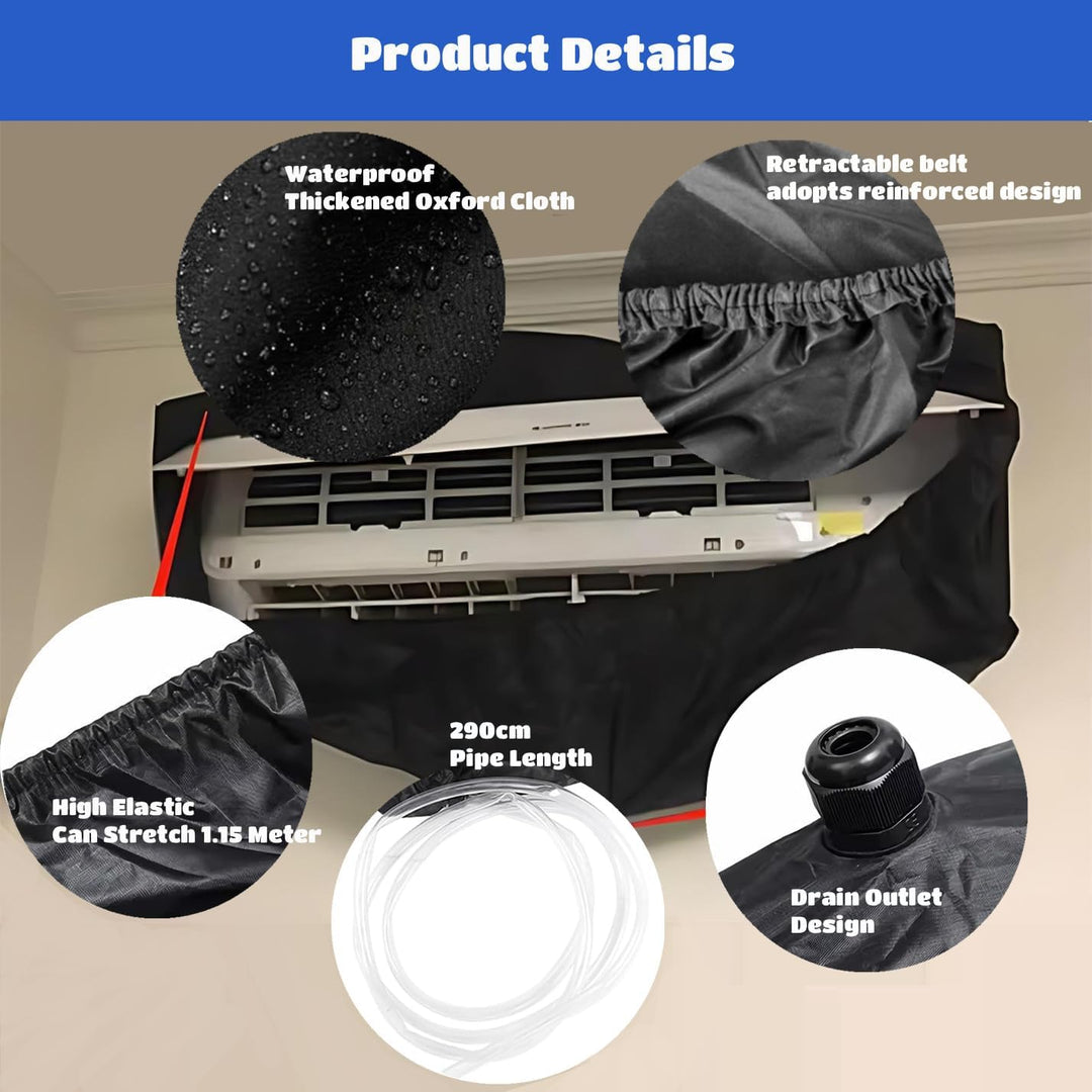 Schwarzer Reinigungsbeutel für Klimaanlagen Wandmontierter wasserdichter Staubwaschreiniger Reinigun