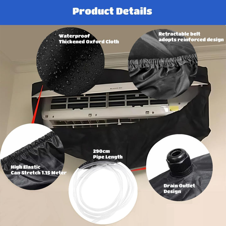 Schwarzer Reinigungsbeutel für Klimaanlagen Wandmontierter wasserdichter Staubwaschreiniger Reinigun