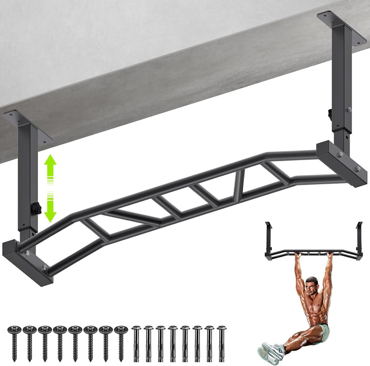 Kipika Deckenmontierte Klimmzugstange, Montierte Klimmzugstange, Höhenverstellbar, Ideal für Home Gy