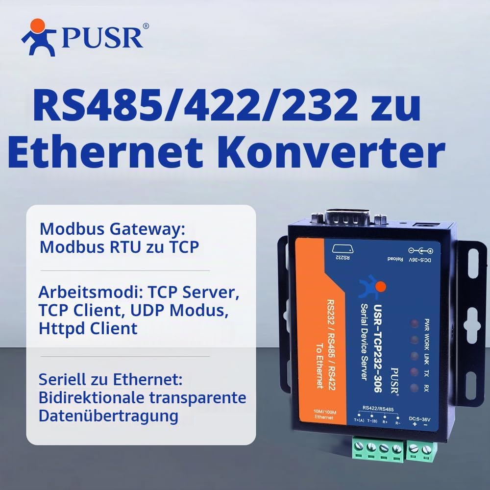 RS485 RS232 RS422 zu Ethernet Modbus RTU zu TCP Modbus Gateway Serial to Ethernet Bidirektional Tran