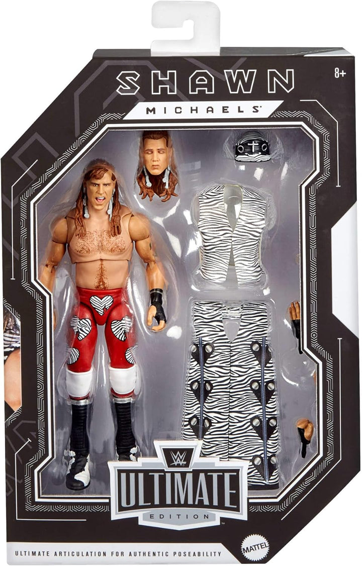 Mattel WWE Ultimate Edition Actionfigur und Zubehör im Set, ca. 15 cm grosse Shawn-Michaels-Sammelfi