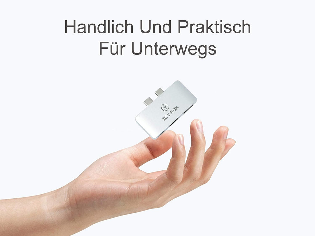 Icy Box Thunderbolt 3 Dock passend für MacBook Pro und MacBook Air, HDMI 4K 30Hz, USB 3.0, Aluminium