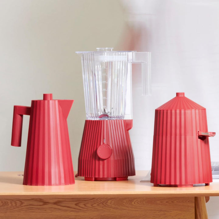 Alessi Plissé MDL09 R - Standmixer mit Abgestufter Karaffe, Thermoplastisches Harz, Europäischer Ste