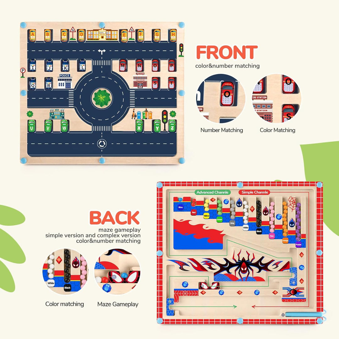 Spielzeug für Jungen 2 in 1 Montessori Spielzeug Magnetische Farbe und Zahl Labyrinth für Kleinkind