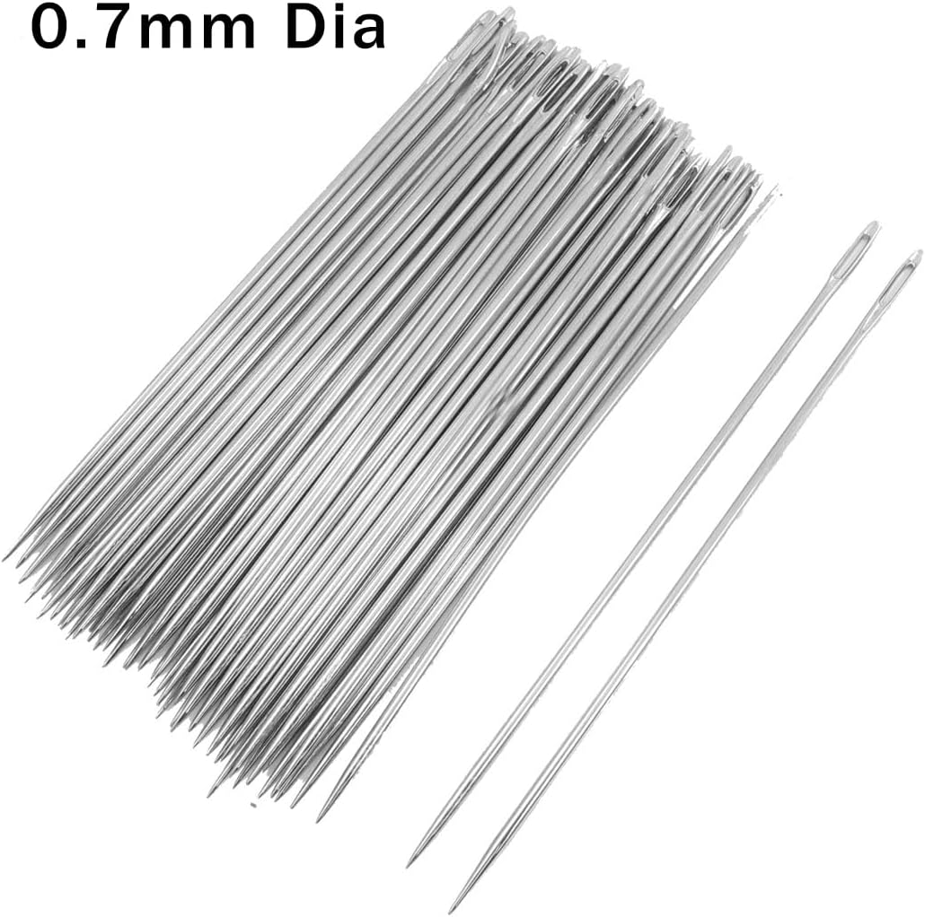 sourcing map 50 Stücke 0.7mm Od Tip Nähnadel Nähnadeln Nähen-Nadel Nähzubehör 4"Länge DE de