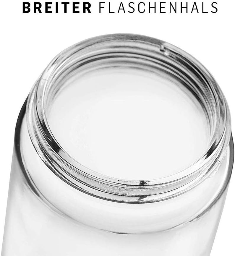 BlenderBottle Mantra Glas Trinkflasche, mit Trinköffnung aus Glas und BlenderBall, geeignet als Yoga