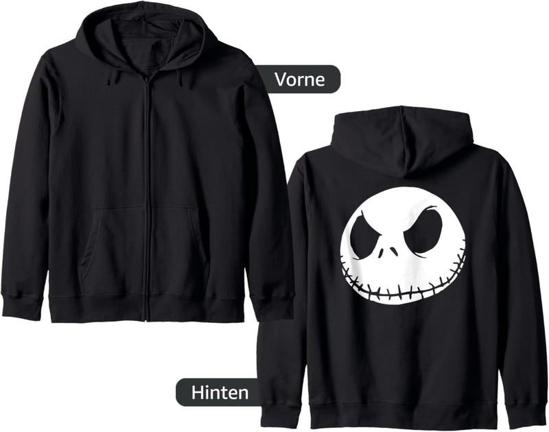 The Nightmare Before Christmas Jack Face Black Kapuzenjacke