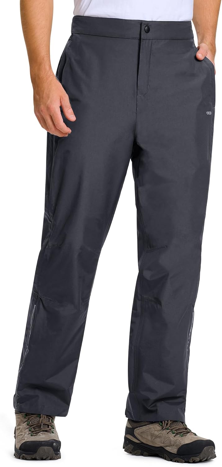 33,000ft Regenhose Herren Wasserdicht Full Zip Wanderhose, Atmungsaktiv 2-Lagen Überziehhose Fahrrad