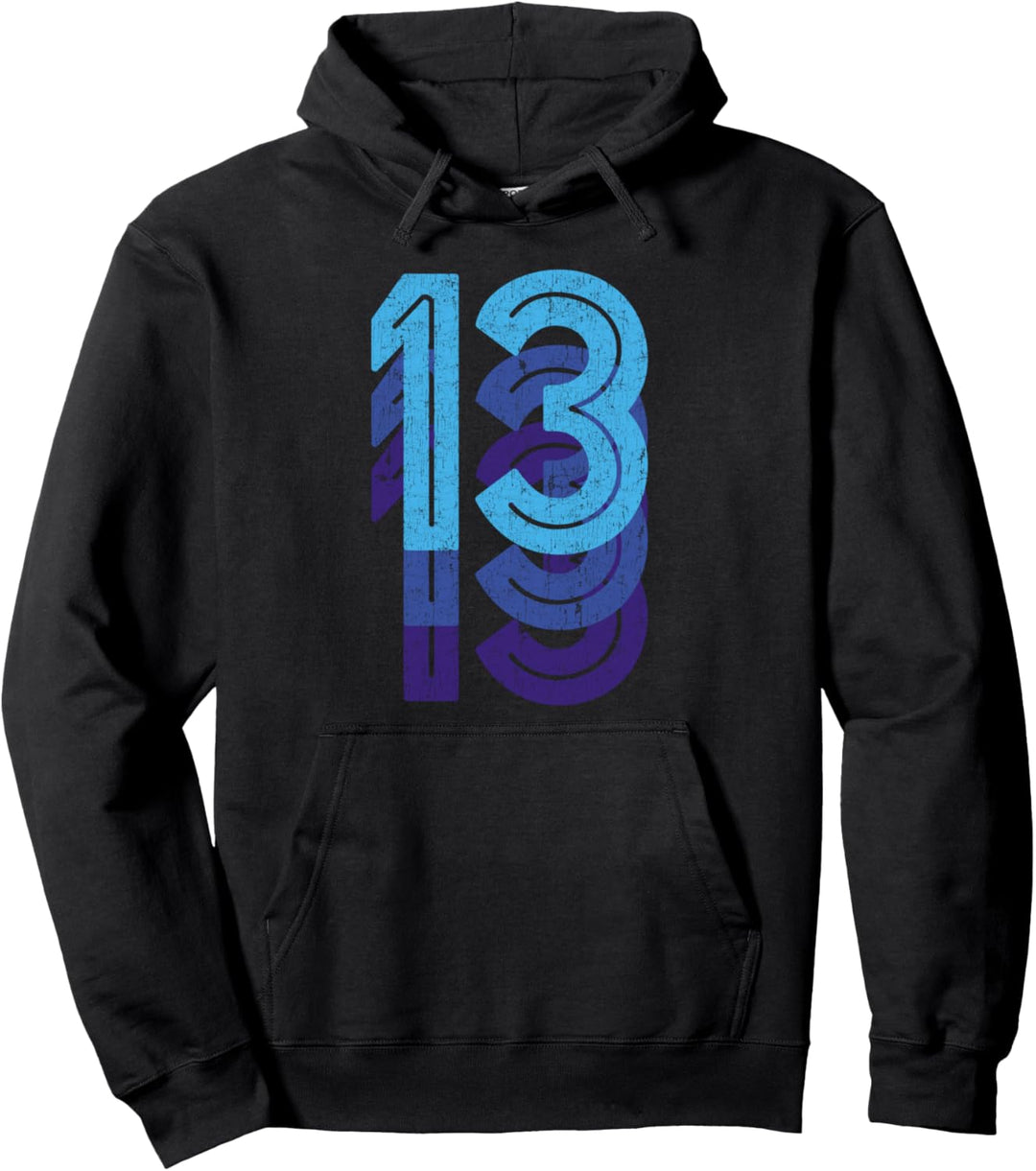 13 Glückszahl 13. Geburtstag Alter Sport Team Pullover Hoodie