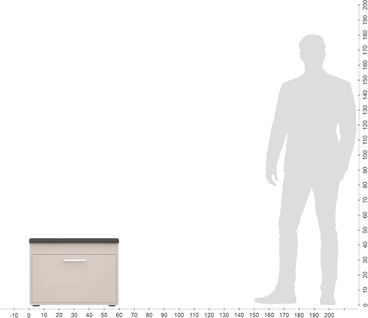 KOMTO Schuhbank mit Sitzfläche Cashmere – Schuhschrank mit Sitzbank, Schuhbank mit Klappe, Schuhrega