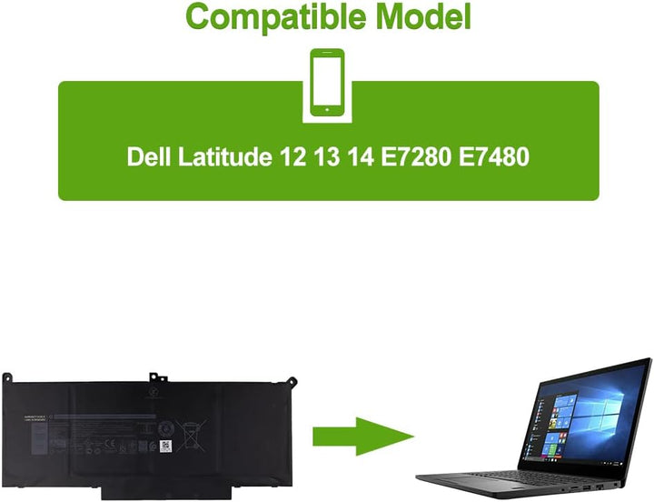 SwarKing Ersatz Akku Kompatibel mit [Dell] Latitude 12 7000 7280 7290 13 7000 7380 7390 P29S002 14 7