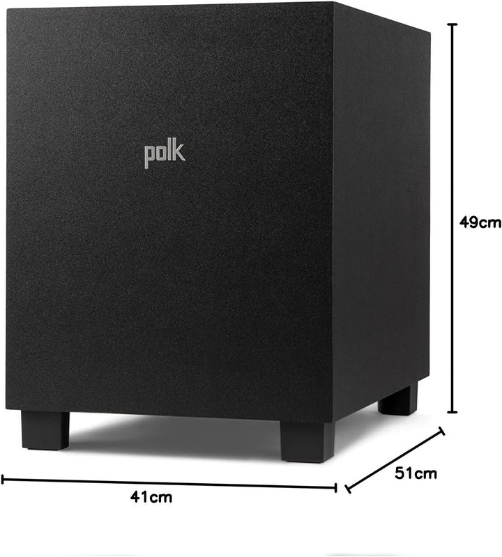 Polk Audio MXT10 Hochleistungs-Subwoofer, 50 W, Schwarz