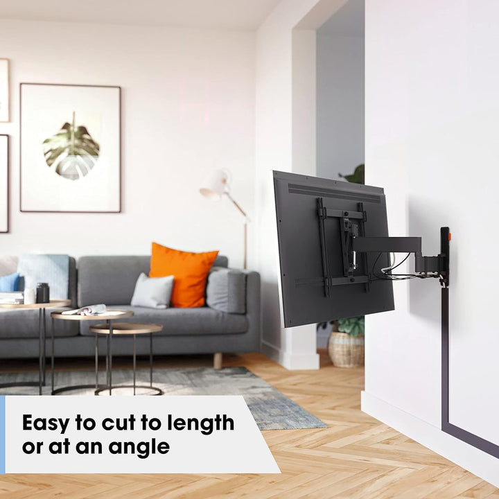 Vogel's TVA 6000 Kabelkanal Schwarz, Bis zu 4 Kabel, Minimalen Abstand zur Wand nur 1.4 cm, Länge vo