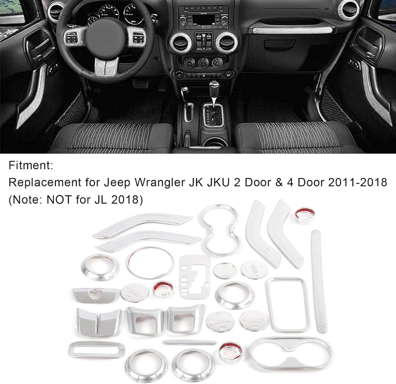 Autoinnenausstattung Zubehör Trim Kit 28 Stück für Jeep Wrangler JK JKU 2 Türer 4 Türer 2011-2018 In