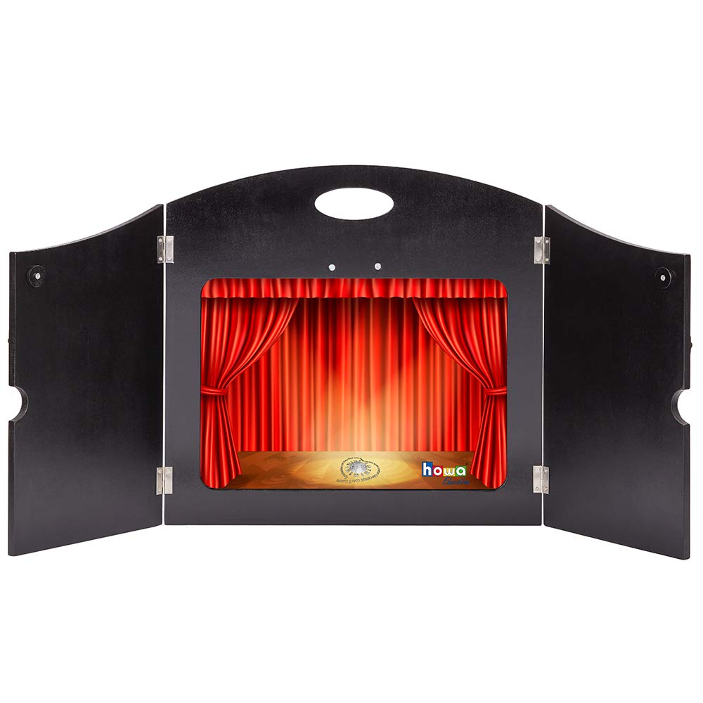 howa 4 in 1 Kamishibai Erzähltheater Schattentheater Figurentheater Holz für DIN A3 Bildkarten, mit