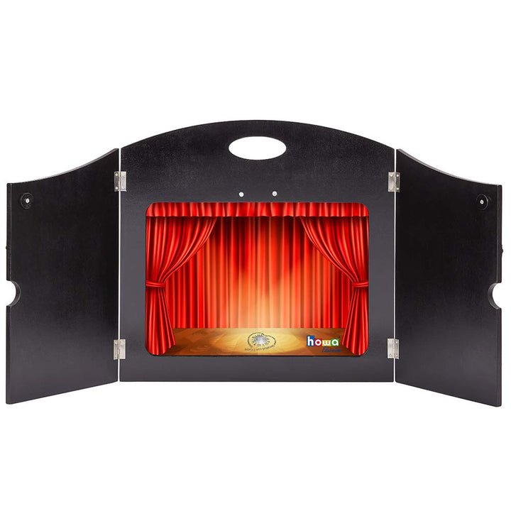 howa 4 in 1 Kamishibai Erzähltheater Schattentheater Figurentheater Holz für DIN A3 Bildkarten, mit