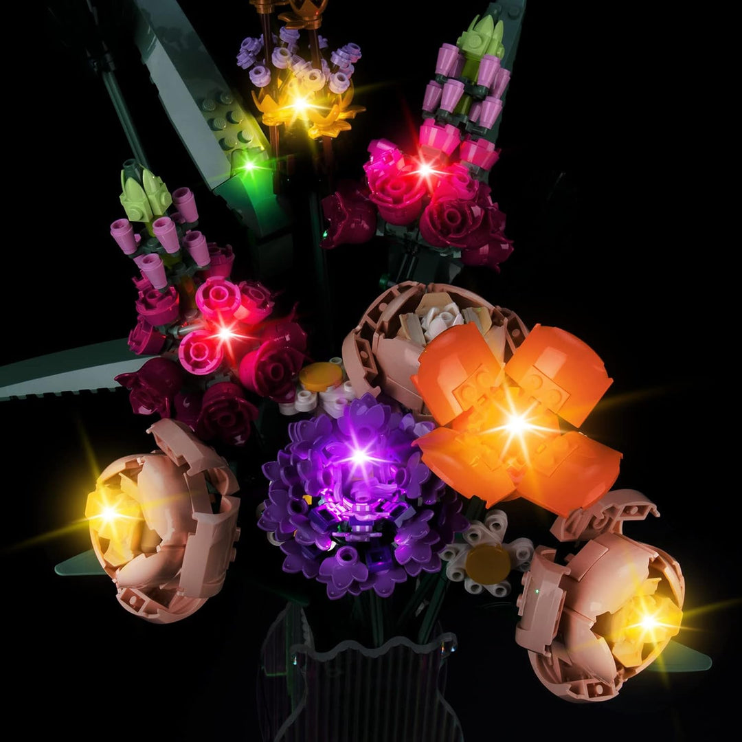 Led Licht Set Kompatibel mit Lego Blumenstrauss, Led Beleuchtungs Set Compatible with Lego 10280 Flo