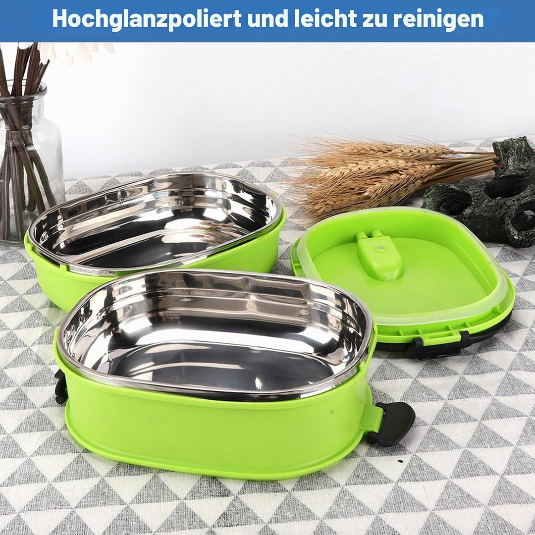 plplaaoo Tragbare Lunchbox, Thermo Bento Box, Edelstahl Lebensmittelbehälter, Isolier Lebensmittel A