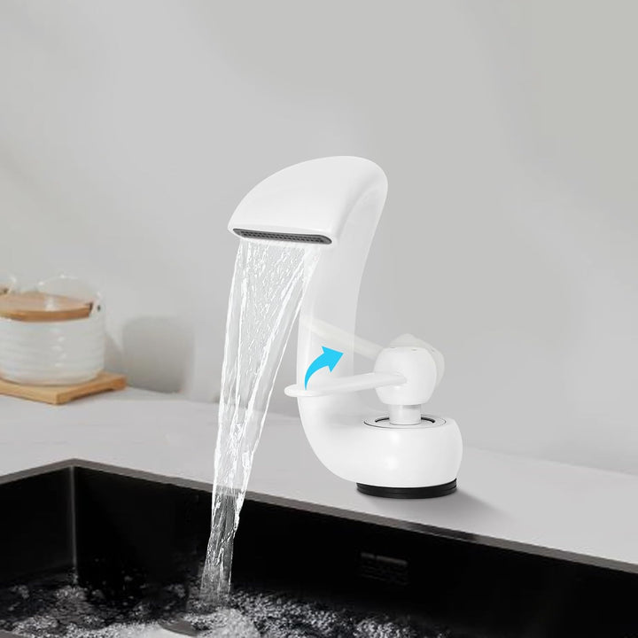 Wasserhahn Bad-Mischbatterie, Wasserfall Badezimmerarmatur, moderner Waschtischarmatur, Wasserfallar