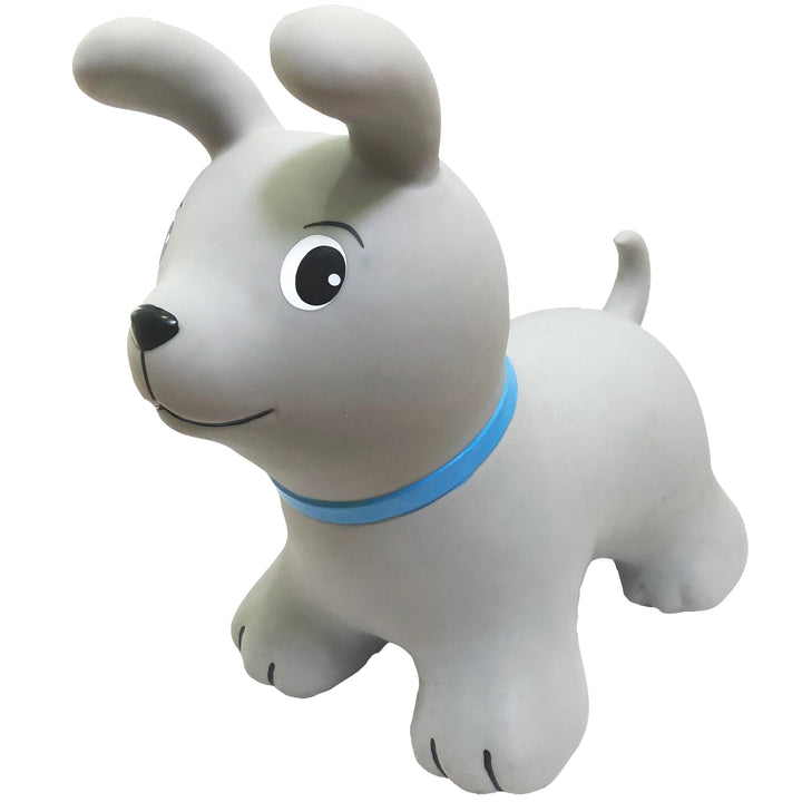 GERARDO'S Toys Gerardos My First Jumpy Hüpfspielzeug Grau Hund für drinnen und draussen, Hüpftier Ki