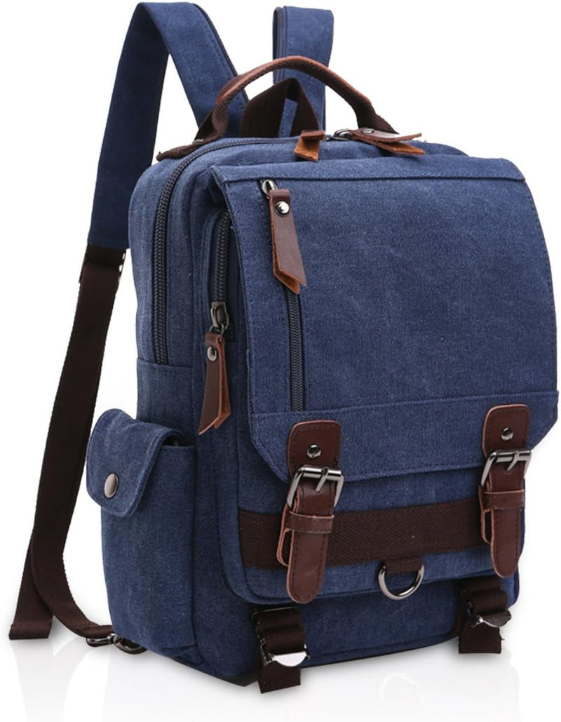 FANDARE Herren Rucksack aus atmungsaktivem Segeltuch Dark Blau B, Dark Blau B