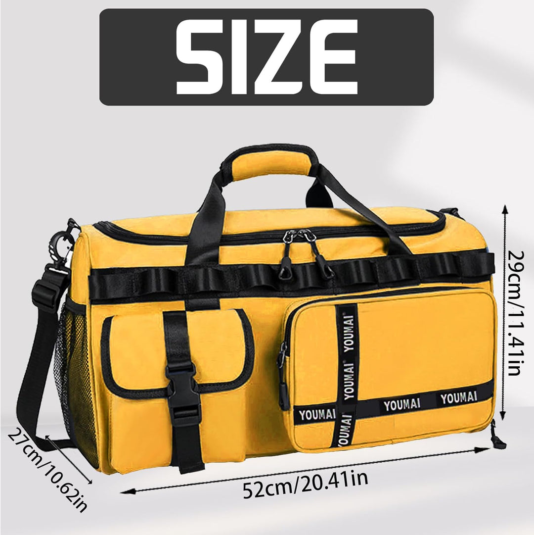 Reisetasche Damen Herren, 65L Wasserabweisende Sporttasche, Large Capacity Reise Tasche Gym Bag, mit