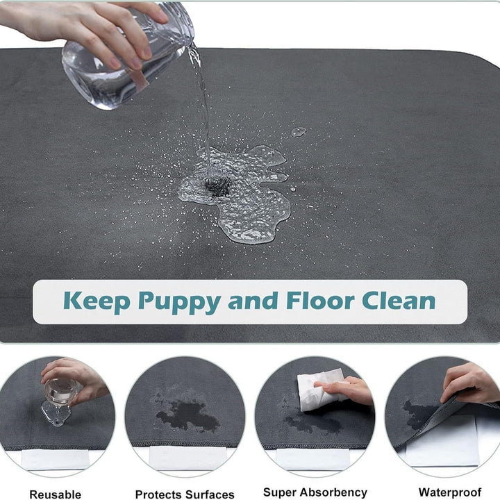 Waschbar Haustier-Urinunterlage 2er Set, 100x70 cm wasserdichte Hundematte Wiederverwendbare Welpenu