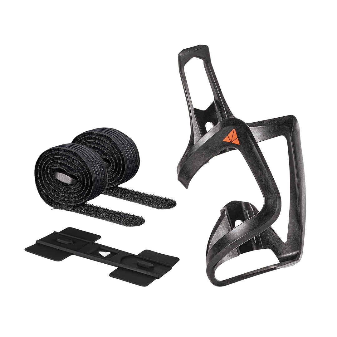 Granite Aux E+ Carbon Fiber Flaschenhalter mit Gurt-Kit, leicht und Seite geladen Funktionen Radfahr