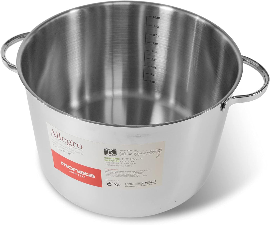 Moneta Allegro Kochtopf 24 cm aus Edelstahl für alle Herdarten 7,5 Liter