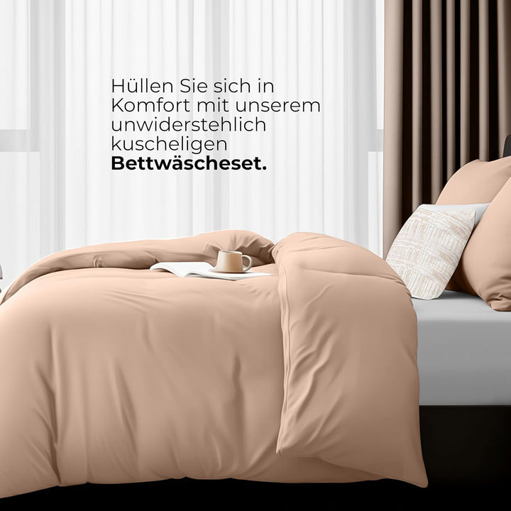 Utopia Bedding Bettwäsche 135x200 4teilig - Mikrofaser 2 Bettbezug 135x200 cm + 2 Kissenbezüge 80x80
