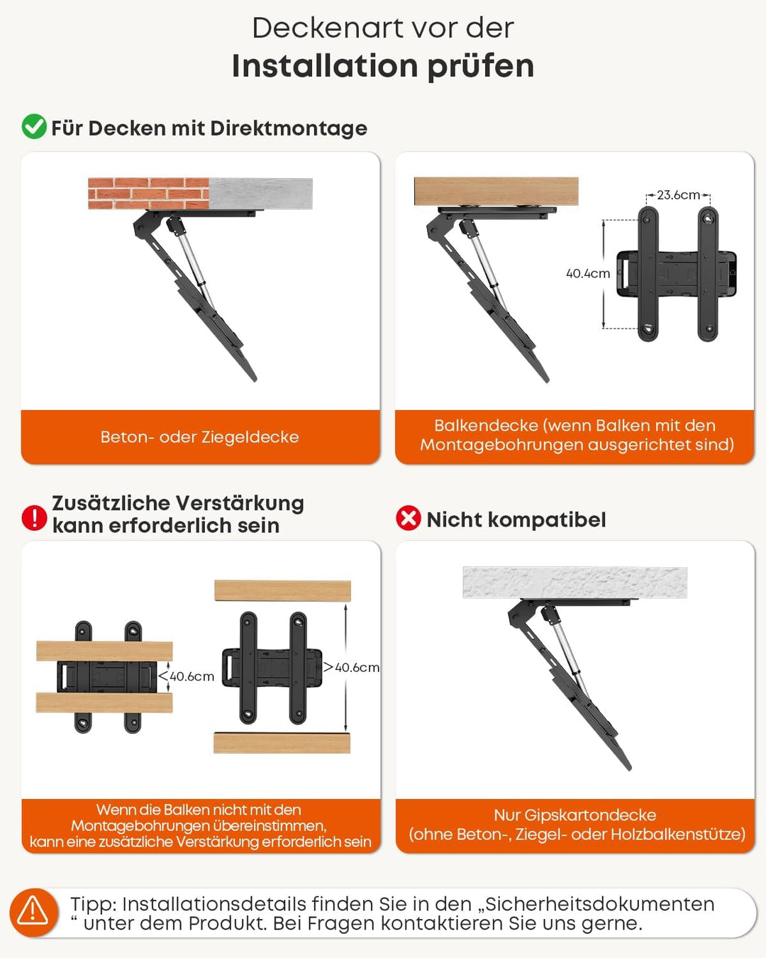 TV-Deckenhalterung Elektrisch für 37-86 Zoll - TV Halterung Decke Elektrisch Klappbar, Neigbar, Mit